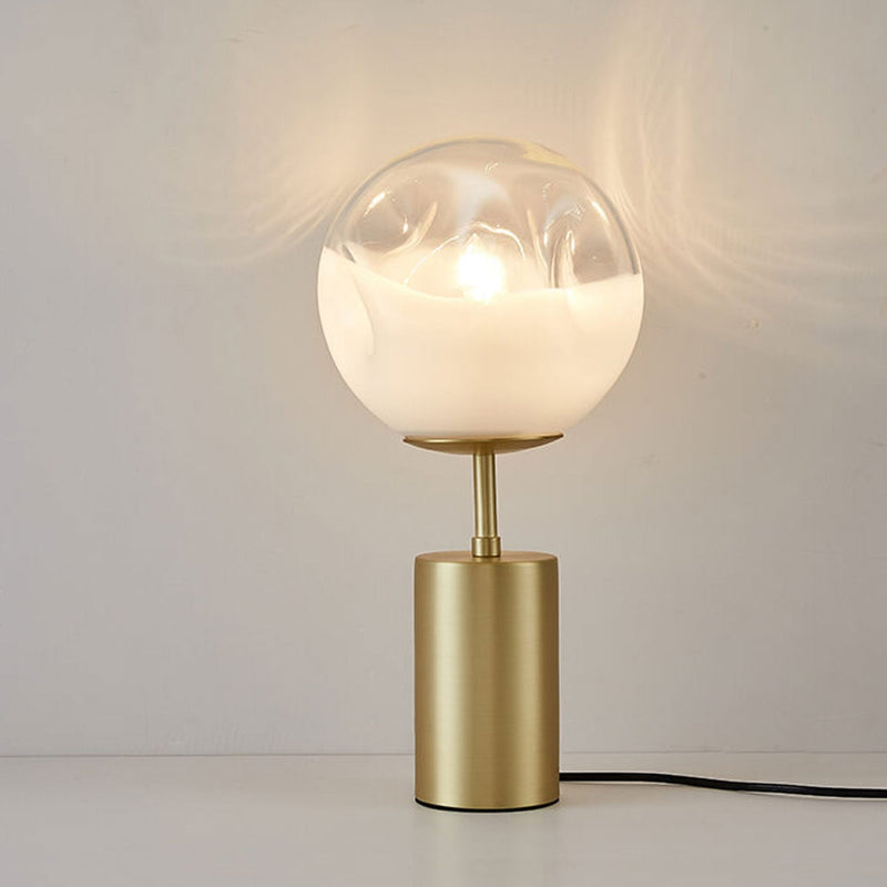 Abat-jour sphérique en verre convexe créatif minimaliste moderne, lampe de table à 1 lumière 