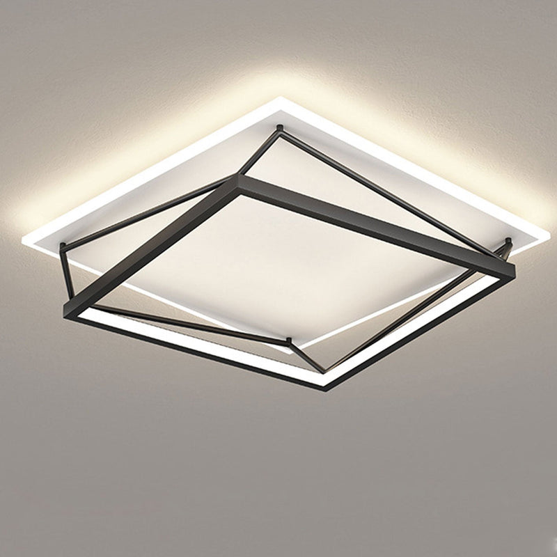 Moderne minimalistische geometrische quadratische LED-Deckenleuchte aus Eisen-Acryl