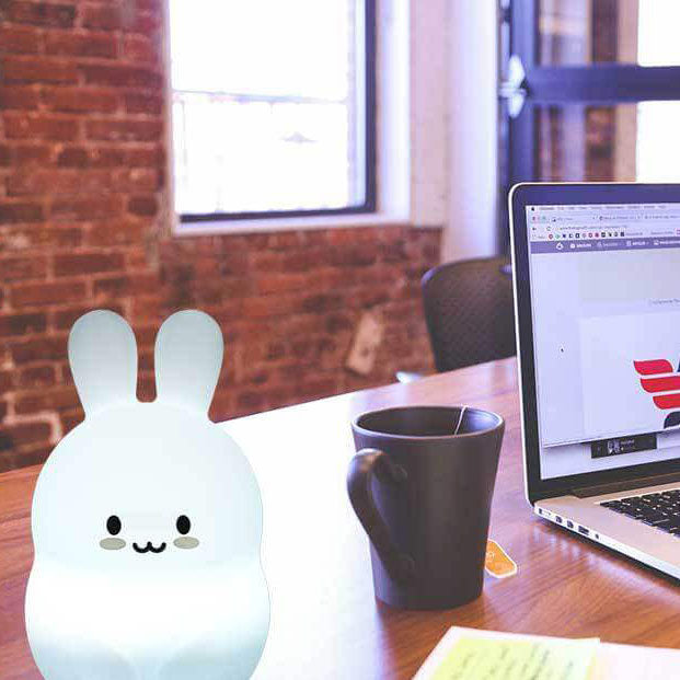 Modern Creative Cute Rabbit Pat Silicone USB LED Night Light Table Lamp