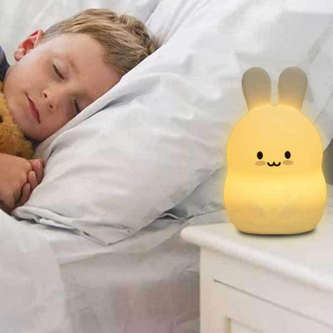 Lampe de Table LED USB en Silicone, lapin mignon et créatif moderne, veilleuse 