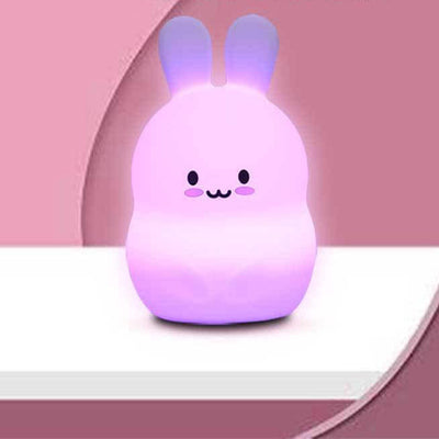 Lampe de Table LED USB en Silicone, lapin mignon et créatif moderne, veilleuse 