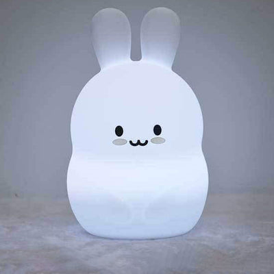 Lampe de Table LED USB en Silicone, lapin mignon et créatif moderne, veilleuse 