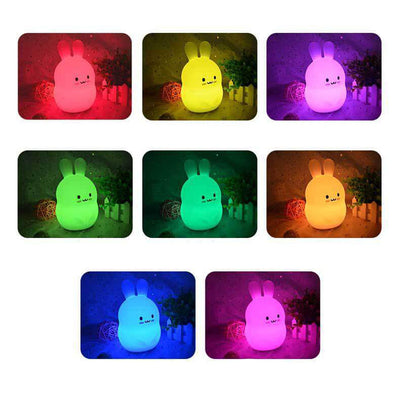 Modern Creative Cute Rabbit Pat Silicone USB LED Night Light Table Lamp