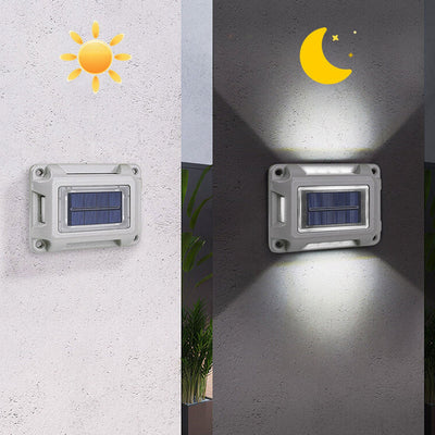 Lampe d'applique murale d'éclairage bidirectionnel de jardin extérieur à LED étanche solaire 