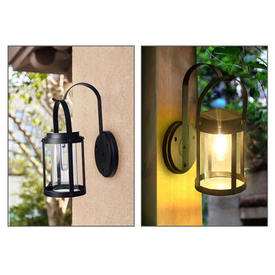 Solar ABS Cylindrical Lampshade Waterproof LED Portable and Hangable Outdoor Light