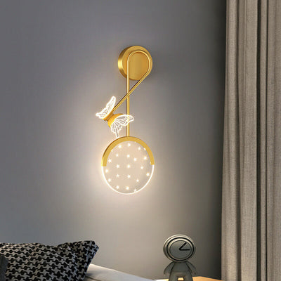 Creative Modern Acrylic Butterfly Star Design LED Wall Sconce Lamp