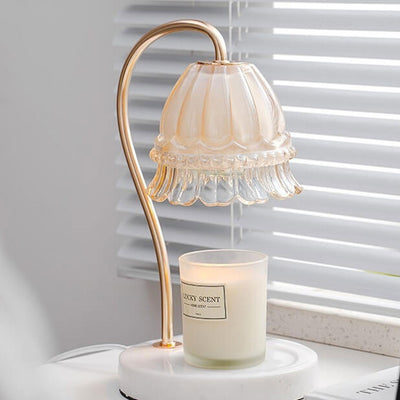 Lampe à arôme de campanule en verre créative, lampe de Table à cire fondante 