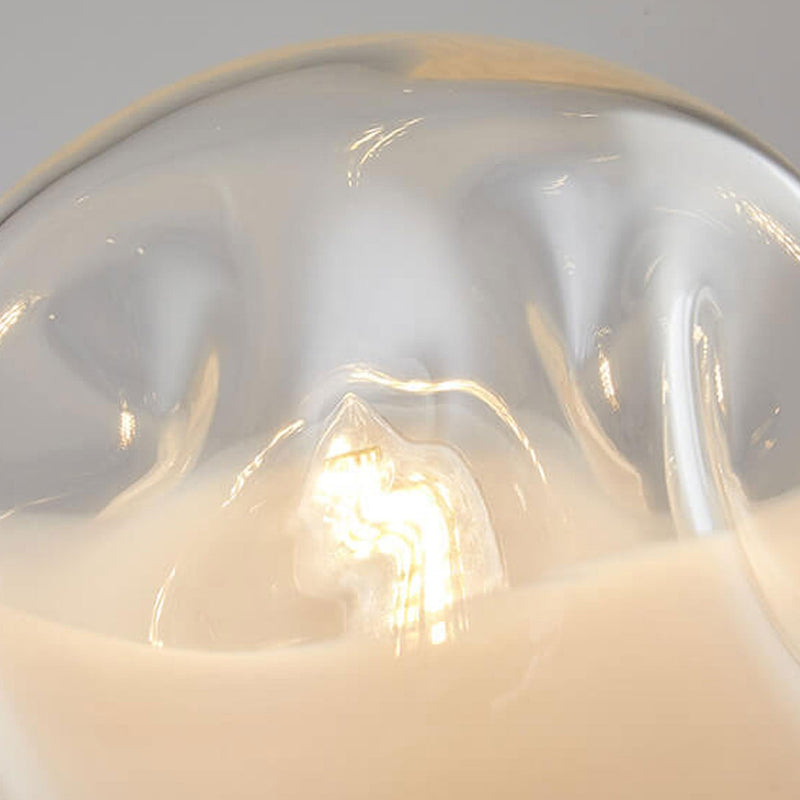 Abat-jour sphérique en verre convexe créatif minimaliste moderne, lampe de table à 1 lumière 