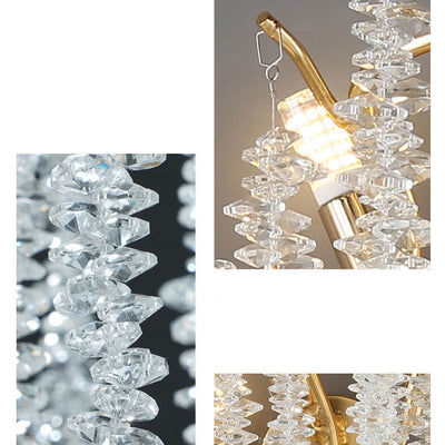 Modern Light Luxury Tree Branch Crystal 3-Light Wall Sconce Lamp