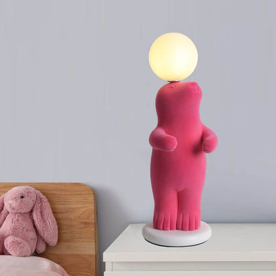 Kreative Cartoon-Rosa-Bär-Kugel-Harz-1-Licht-Tischlampe