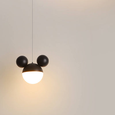 Kindliche minimalistische LED-Hängeleuchte im Mickey-Mouse-Design in Macaron-Farbe 