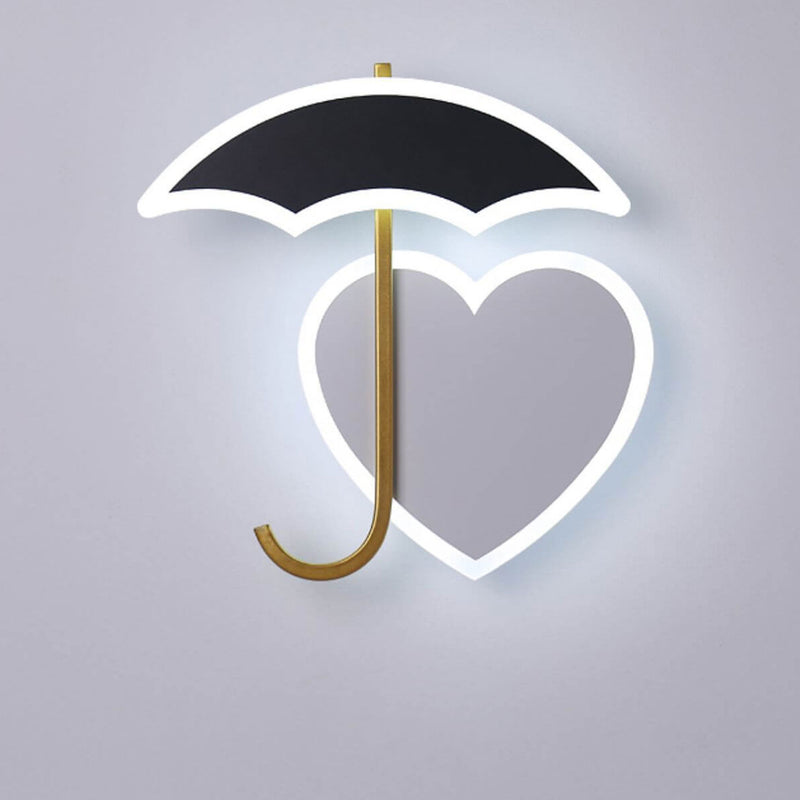 Nordic Creative Umbrella Heart Acrylic LED Wall Sconce Lamp