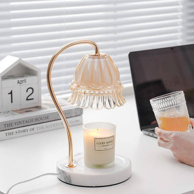 Lampe à arôme de campanule en verre créative, lampe de Table à cire fondante 