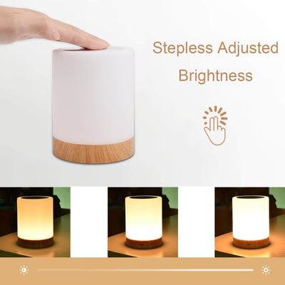 Lampe d'ambiance rechargeable créative en grain de bois