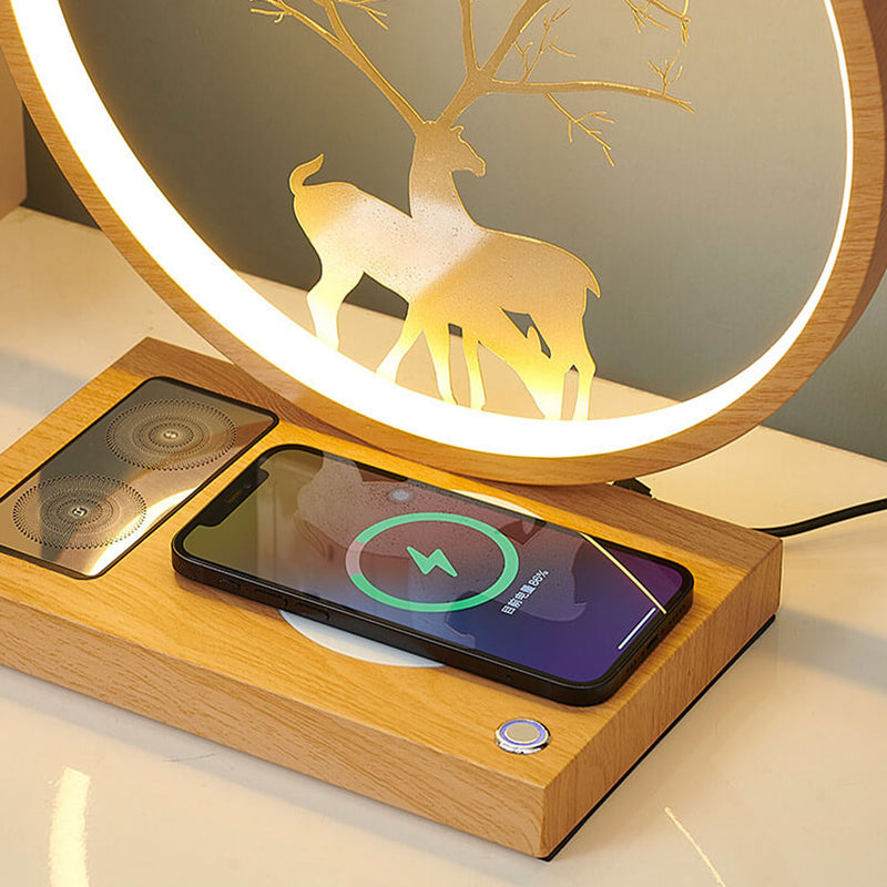 Creative Iron Aluminum LED Wireless Charging Bluetooth Speaker Table Lamp
