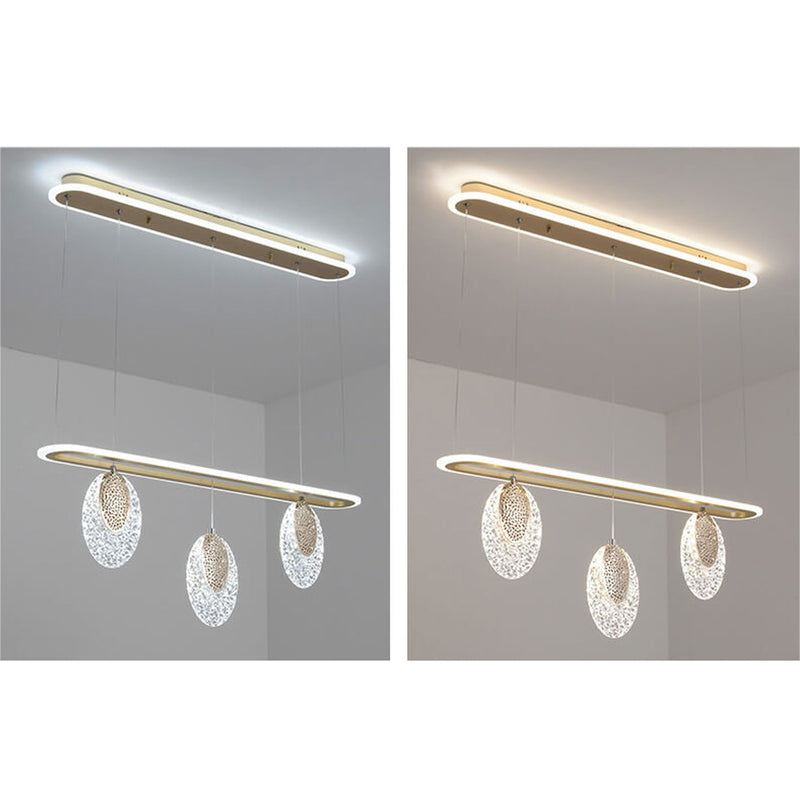 Nordic Light Lustre de luxe en fer forgé à 3/4 lumières pour îlot LED 