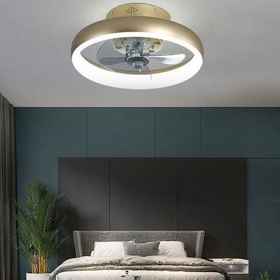 Nordic Light Luxuriöse runde schmiedeeiserne LED-Deckenventilatorleuchte 