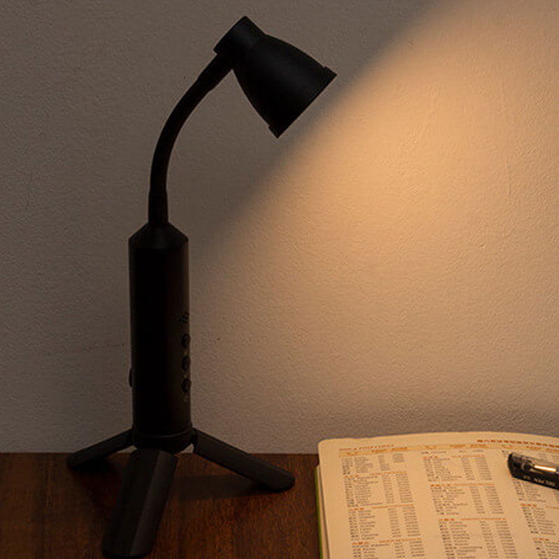 Moderne tragbare LED-Tischlampe Typ C aus schwarzem Metall