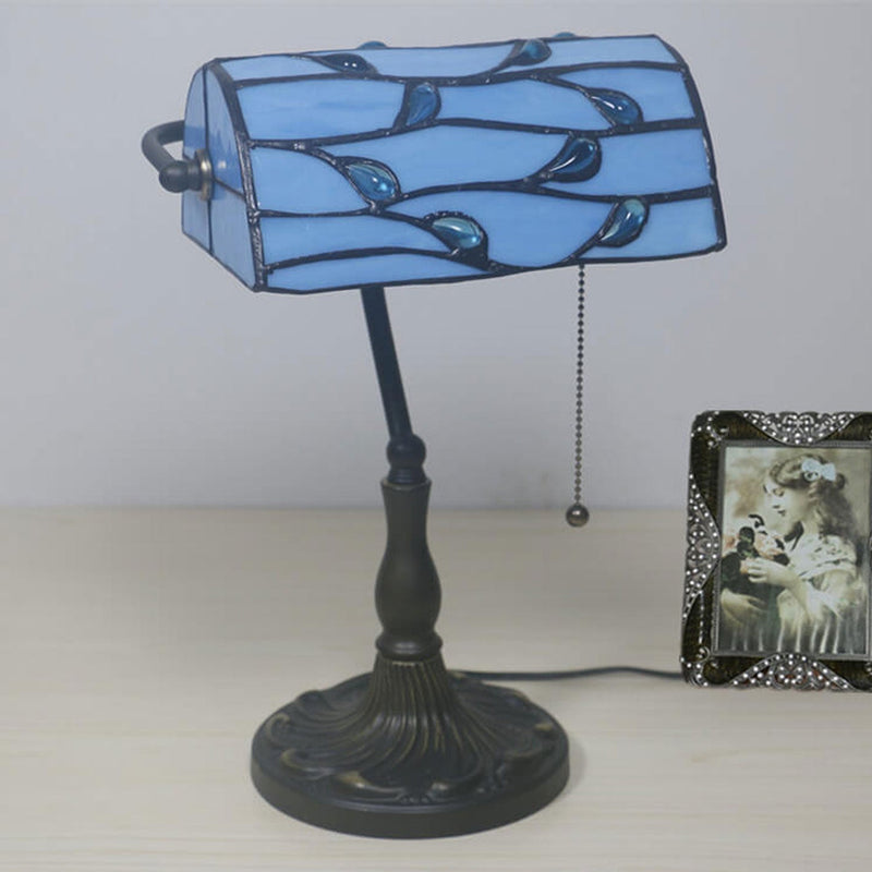 Lampe de table vintage à 1 lumière avec perles de lucite Tiffany 