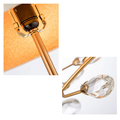 Moderne leichte Luxus-Stoff-Kristallblumen-kreative Basis 1-Licht-Tischlampe 