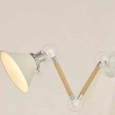 Industrielle Vintage Twine Woven Cone Shade 1-Licht-Wandleuchte