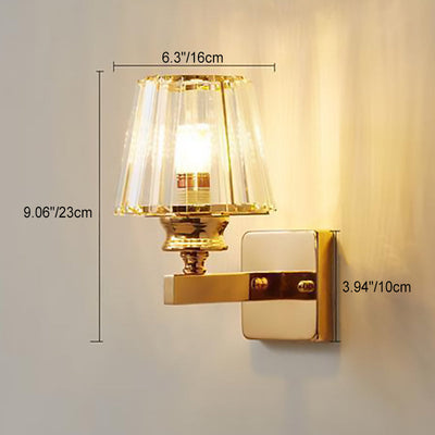 Modern Minimalist Oval Cylinder Hardware Crystal 1-Light Wall Sconce Lamp For Bedroom