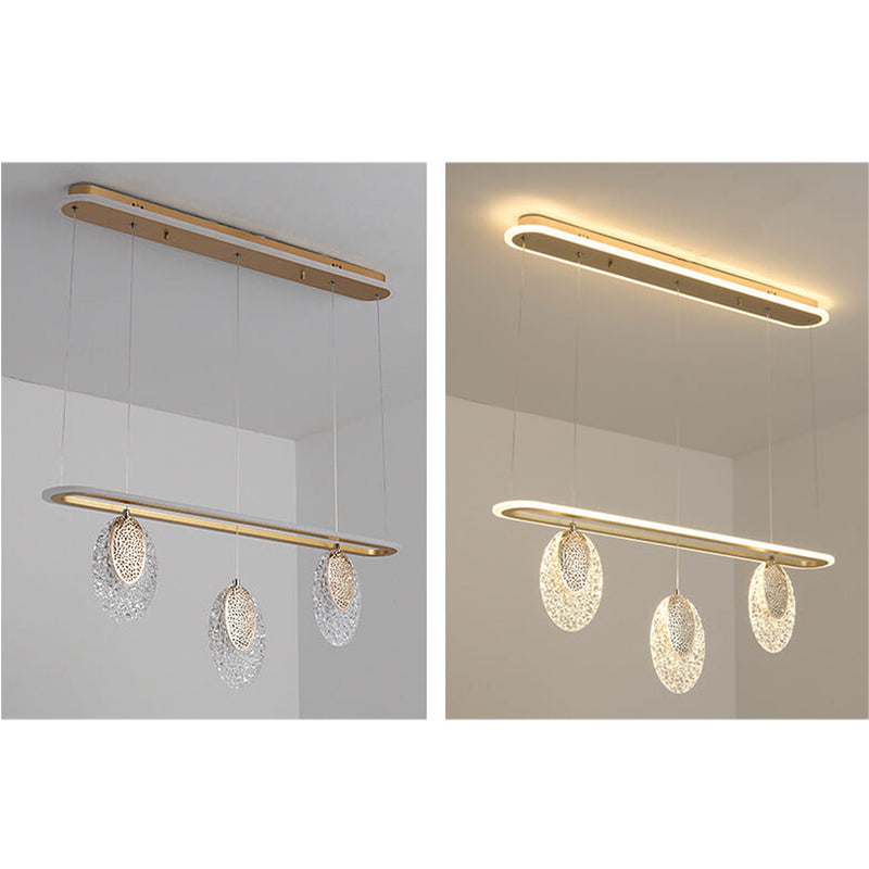 Nordic Light Lustre de luxe en fer forgé à 3/4 lumières pour îlot LED 