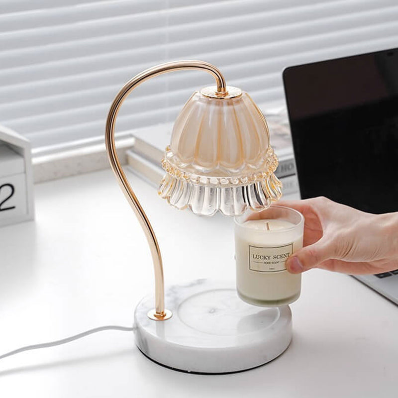 Kreative Glasglockenblumen-Aroma-Lampe, die Wachs-Tischlampe schmilzt