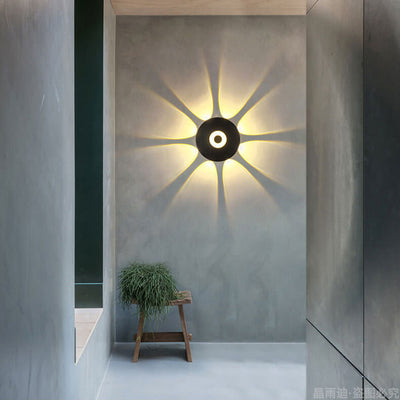 Modern Waterproof Disc Petal Effect LED Outdoor Decorative Wall Sconce Lamp