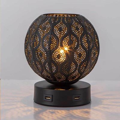 Kreative kugelförmige Metallprojektion 1-Licht dekorative Tischlampe 