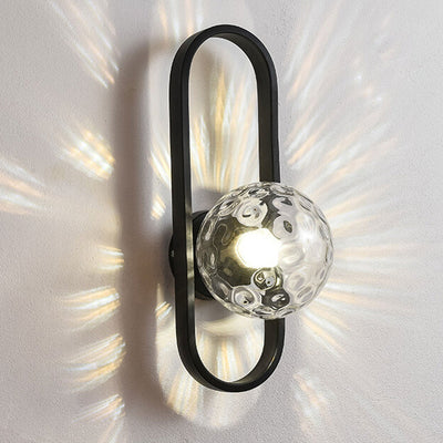 Modern Minimalist Oval Ring Iron Glass 1-Light Wall Sconce Lamp