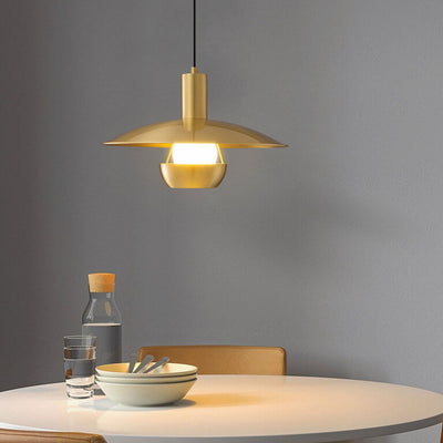 Nordisches minimalistisches Messing-Fliegende-Untertassen-Design 1-Licht-Pendelleuchte