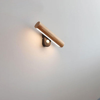 Nordic Simple Solid Wood Bar Rotating LED Wall Sconce Lamp