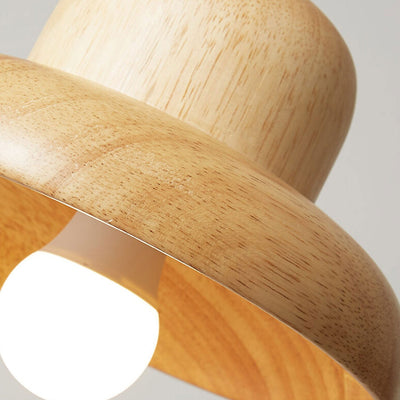 Nordic Hat Dome 1-Licht-Pendelleuchte aus massivem Holz
