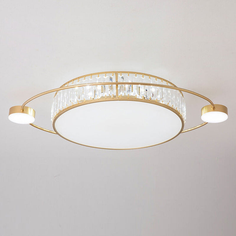 Nordic Luxury Crystal Round Ring Satellite LED Flush Mount Ceiling Light