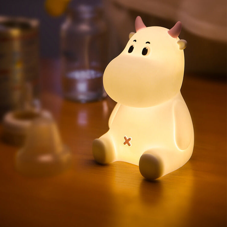 Modern Creative Cute Cow Silicone USB Rechargeable Pat Night Light Table Lamp