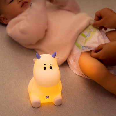 Modern Creative Cute Cow Silicone USB Rechargeable Pat Night Light Table Lamp