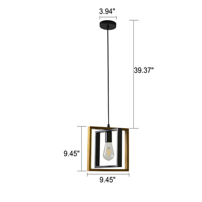 Modern Vintage Industrial Rectangular Twine Iron 1-Light Pendant Light