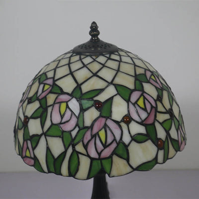 European Vintage Tiffany Resin Zinc Alloy Glass 1-Light Table Lamp