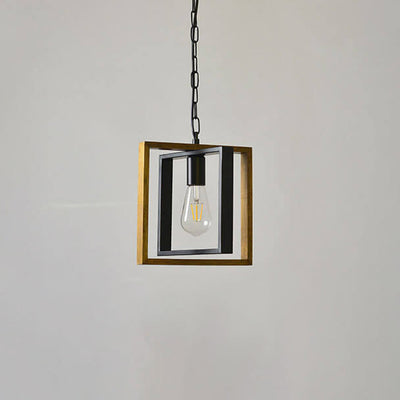 Modern Vintage Industrial Rectangular Twine Iron 1-Light Pendant Light