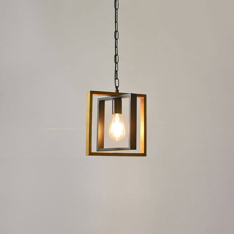 Modern Vintage Industrial Rectangular Twine Iron 1-Light Pendant Light