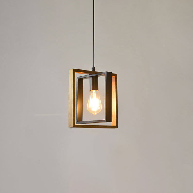 Modern Vintage Industrial Rectangular Twine Iron 1-Light Pendant Light