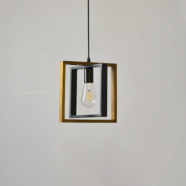 Modern Vintage Industrial Rectangular Twine Iron 1-Light Pendant Light