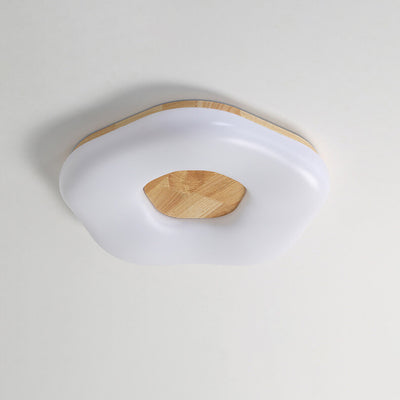 Nordic Minimalist Flower Solid Wood Acrylic LED Flush Mount Light