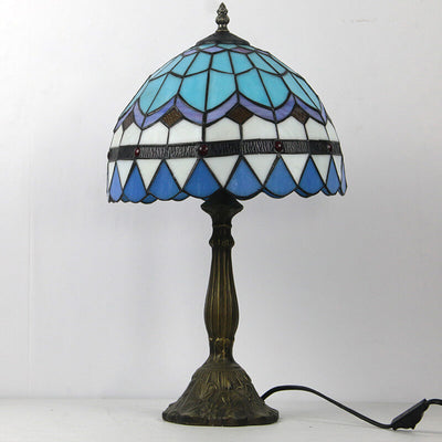 European Vintage Tiffany Resin Alloy Glass 1-Light Table Lamp