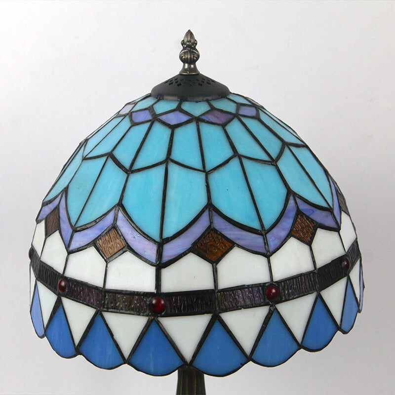 European Vintage Tiffany Resin Alloy Glass 1-Light Table Lamp