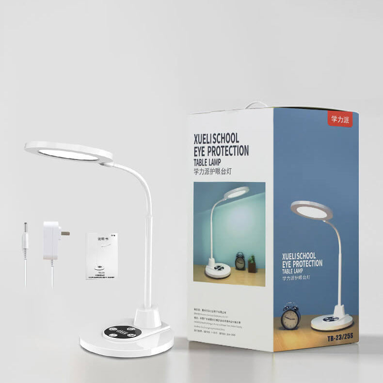 Modern Pure White Plastic Reading Eye Protection LED Table Lamp