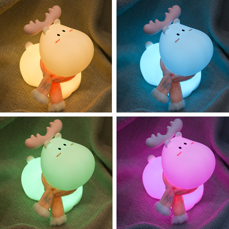 Modern Creative Cute Cow Silicone USB Rechargeable Pat Night Light Table Lamp