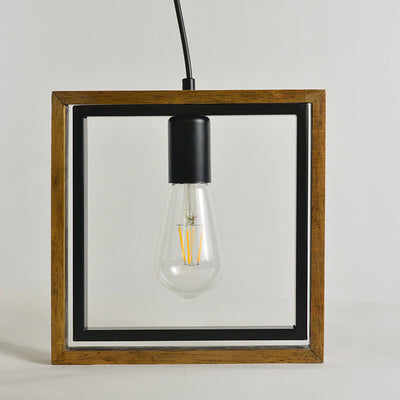 Modern Vintage Industrial Rectangular Twine Iron 1-Light Pendant Light