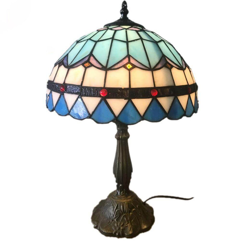 European Vintage Tiffany Resin Alloy Glass 1-Light Table Lamp